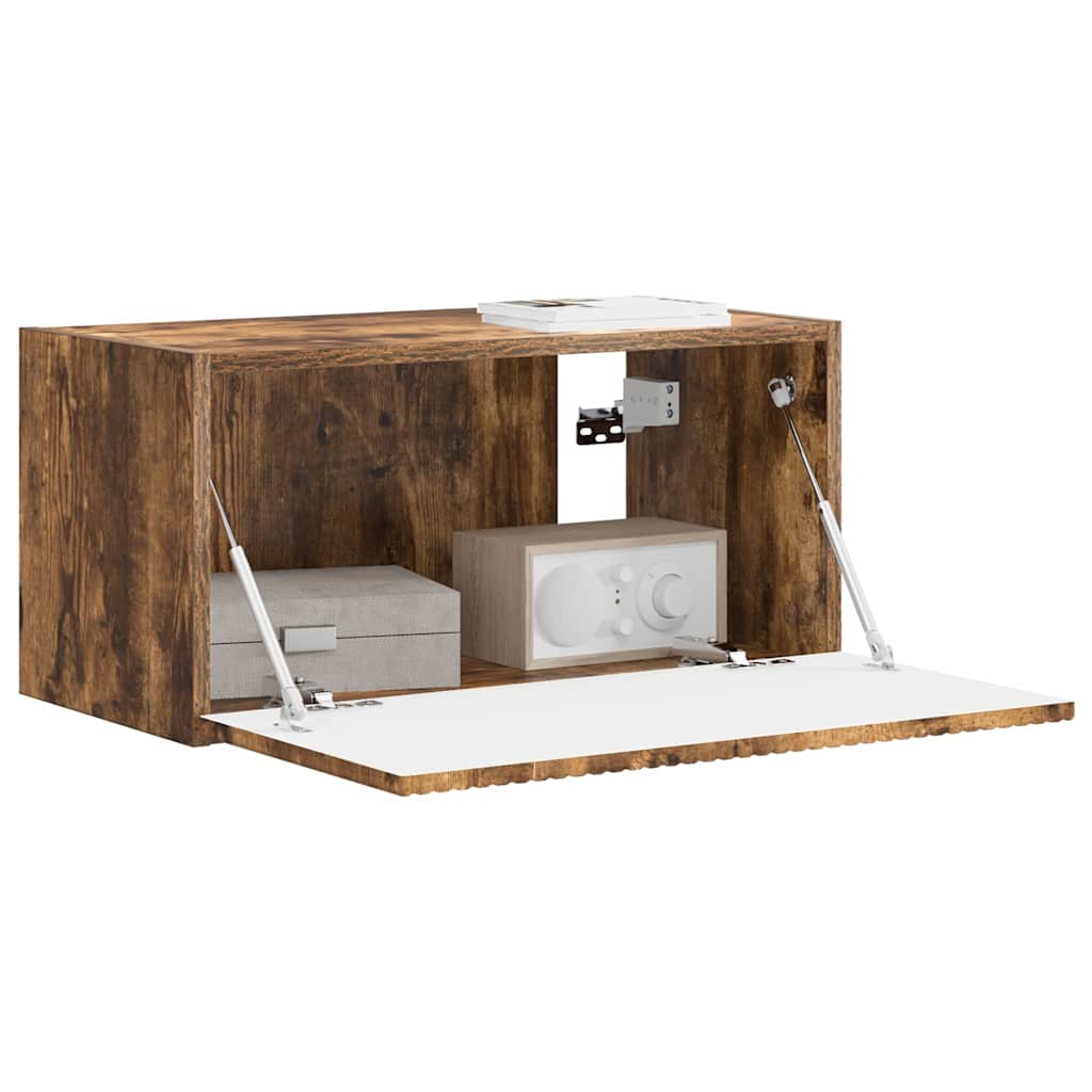 TV vægskab Røget eg 60 x 31 x 29.5 cm Konstrueret træ