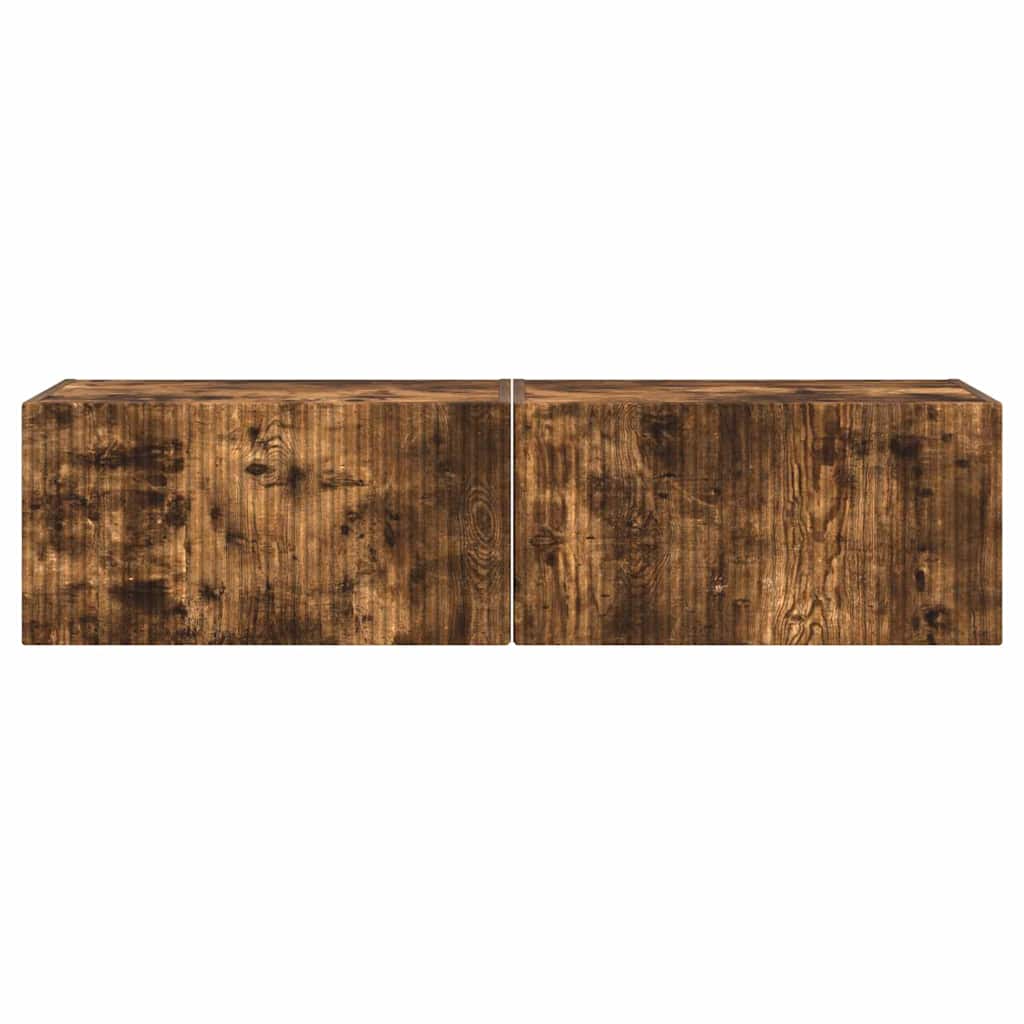 TV vægskab 2 pcs Røget eg 60 x 31 x 29.5 cm Konstrueret træ