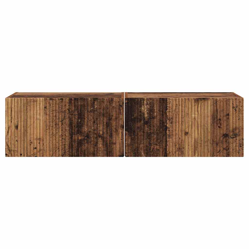 TV vægskab 2 pcs Gammelt træ 60 x 31 x 29,5 cm Konstrueret træ