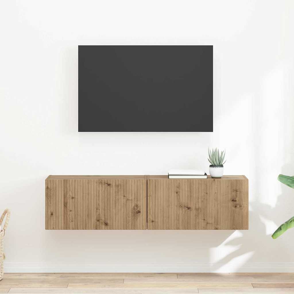 TV vægskab 2 pcs Artisan eg 60 x 31 x 29.5 cm Konstrueret træ