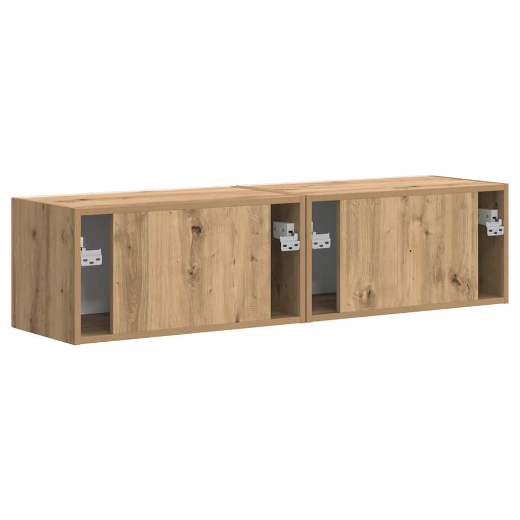 TV vægskab 2 pcs Artisan eg 60 x 31 x 29.5 cm Konstrueret træ