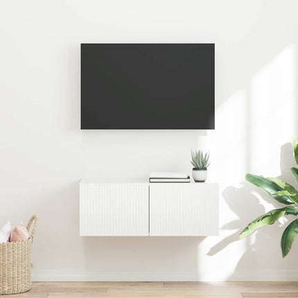 TV vægskab 78,5 x 31 x 29,5 cm Hvid Konstrueret træ