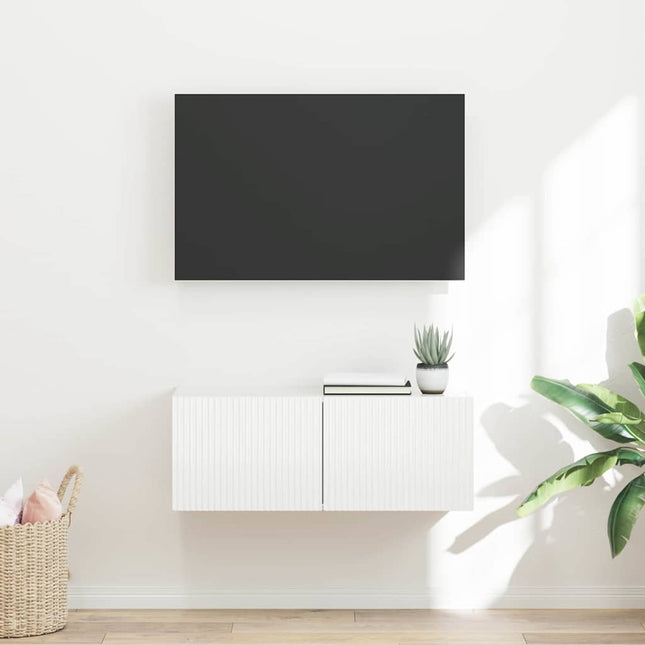 TV vægskab 78,5 x 31 x 29,5 cm Hvid Konstrueret træ