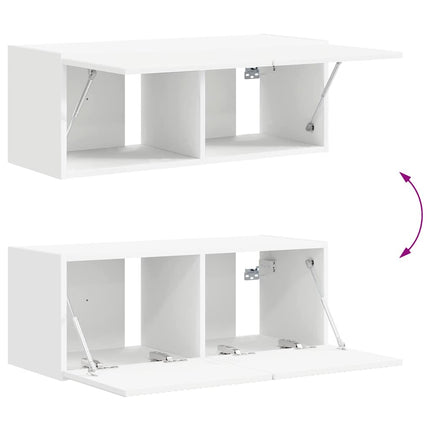 TV vægskab 78,5 x 31 x 29,5 cm Hvid Konstrueret træ