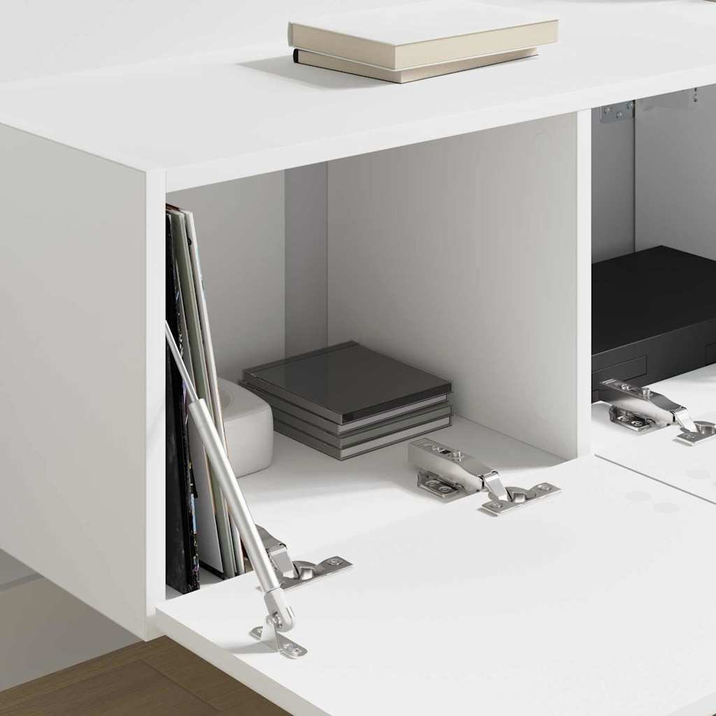 TV vægskab 2 pcs Hvid 60 x 31 x 29.5 cm Konstrueret træ