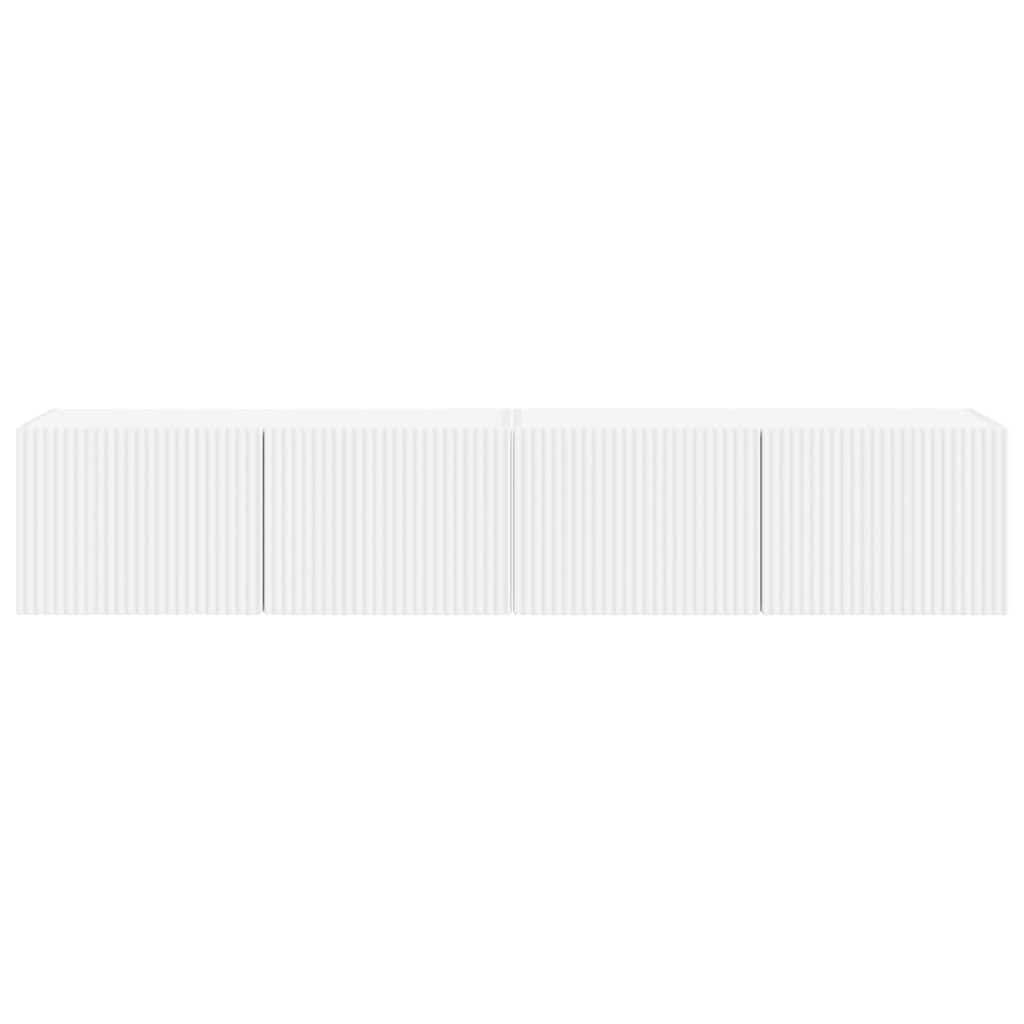 TV vægskab 2 pcs Hvid 60 x 31 x 29.5 cm Konstrueret træ