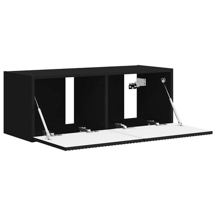 TV vægskab Vægmonteret Sort 78,5 x 31 x 29,5 cm Konstrueret træ