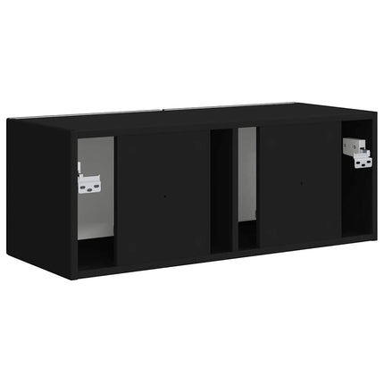TV vægskab Vægmonteret Sort 78,5 x 31 x 29,5 cm Konstrueret træ