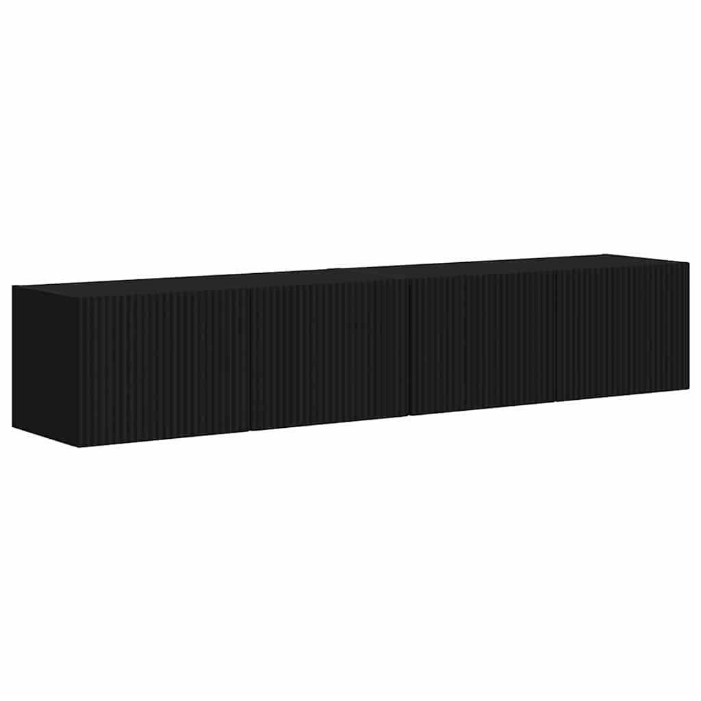 TV vægskab 2 pcs Sort 60 x 31 x 29.5 cm Konstrueret træ