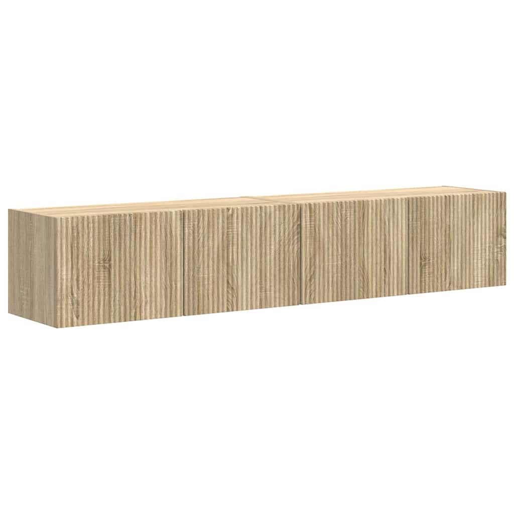TV vægskab 2 pcs Sonoma 60 x 31 x 29.5 cm Konstrueret træ