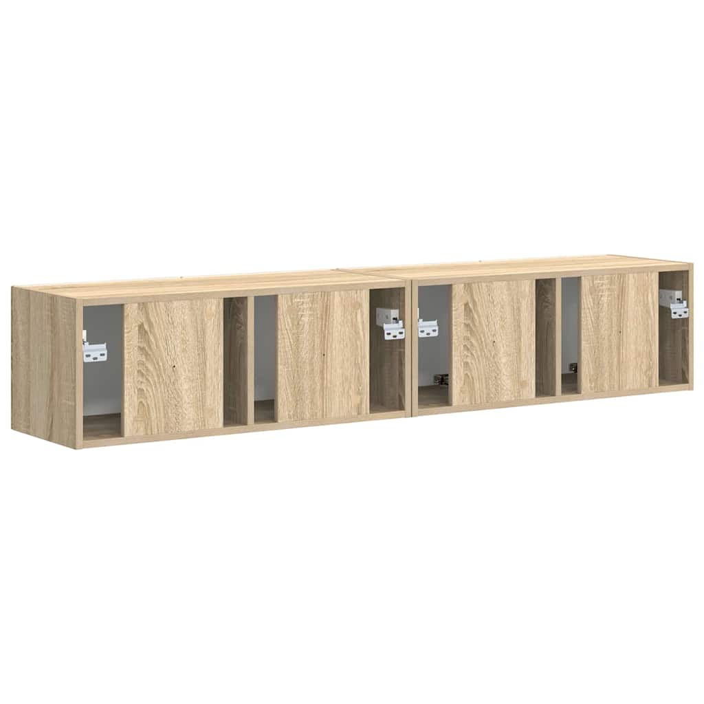TV vægskab 2 pcs Sonoma 60 x 31 x 29.5 cm Konstrueret træ