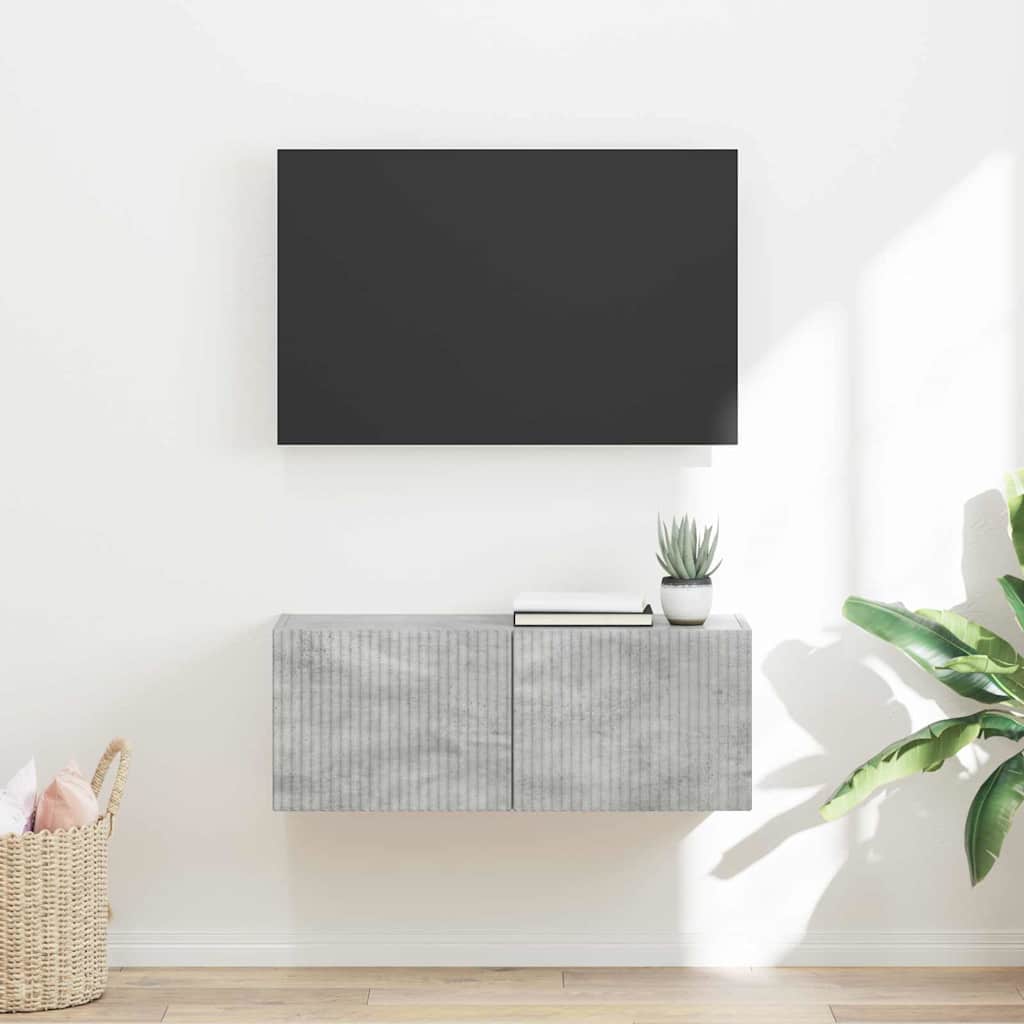 TV vægskab Vægmonteret Beton 60 x 31 x 29.5 cm Konstrueret træ