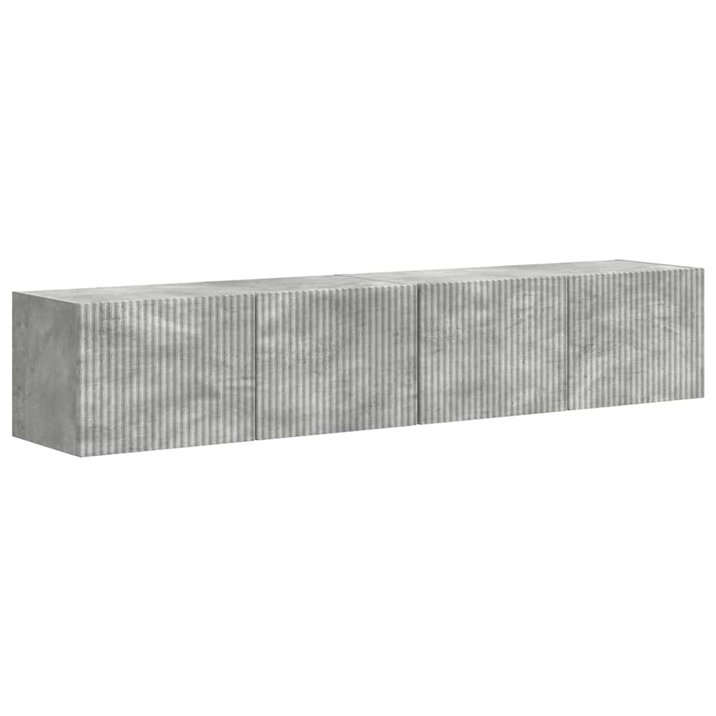 TV vægskab 2 pcs Beton 78,5 x 31 x 29,5 cm Konstrueret træ