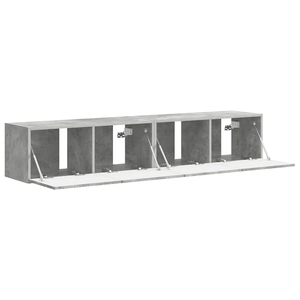 TV vægskab 2 pcs Beton 78,5 x 31 x 29,5 cm Konstrueret træ