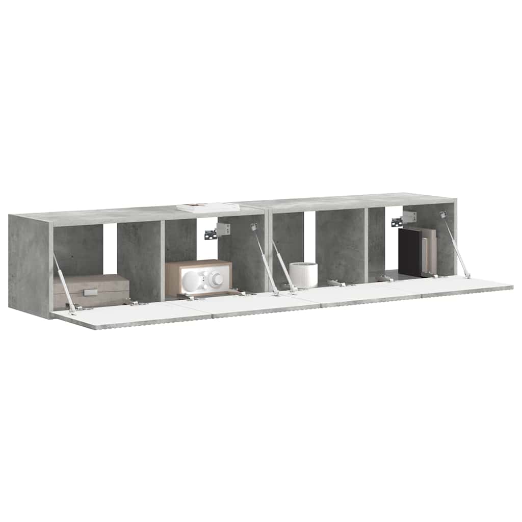TV vægskab 2 pcs Beton 78,5 x 31 x 29,5 cm Konstrueret træ