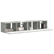 TV vægskab 2 pcs Beton 78,5 x 31 x 29,5 cm Konstrueret træ