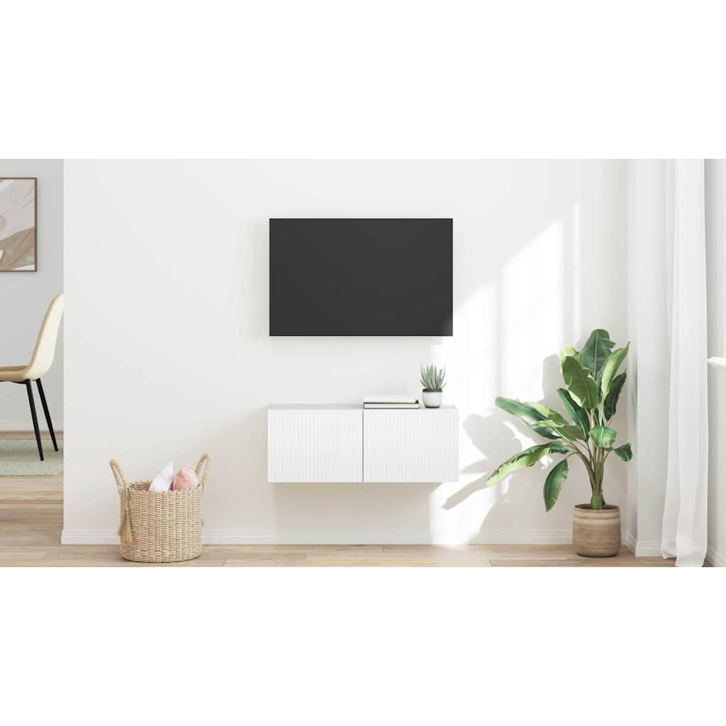 TV vægskab Gloss Hvid 78,5 x 31 x 29,5 cm Konstrueret træ