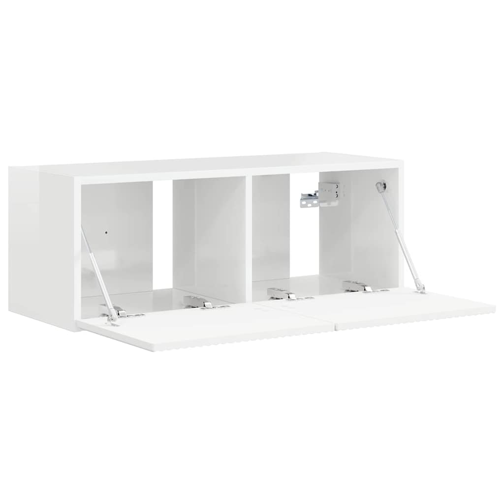 TV vægskab Gloss Hvid 78,5 x 31 x 29,5 cm Konstrueret træ
