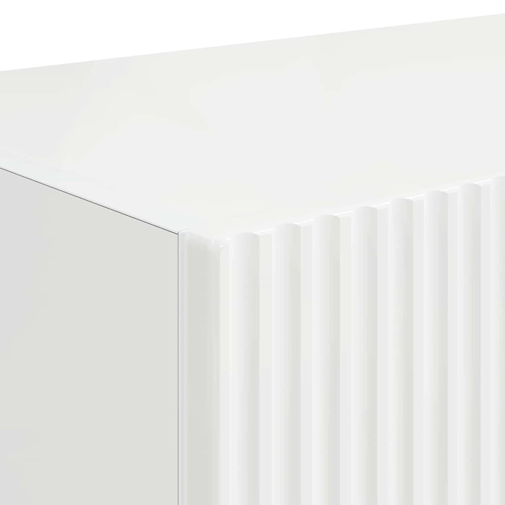 TV vægskab 2 pcs Gloss Hvid 60 x 31 x 29.5 cm Konstrueret træ