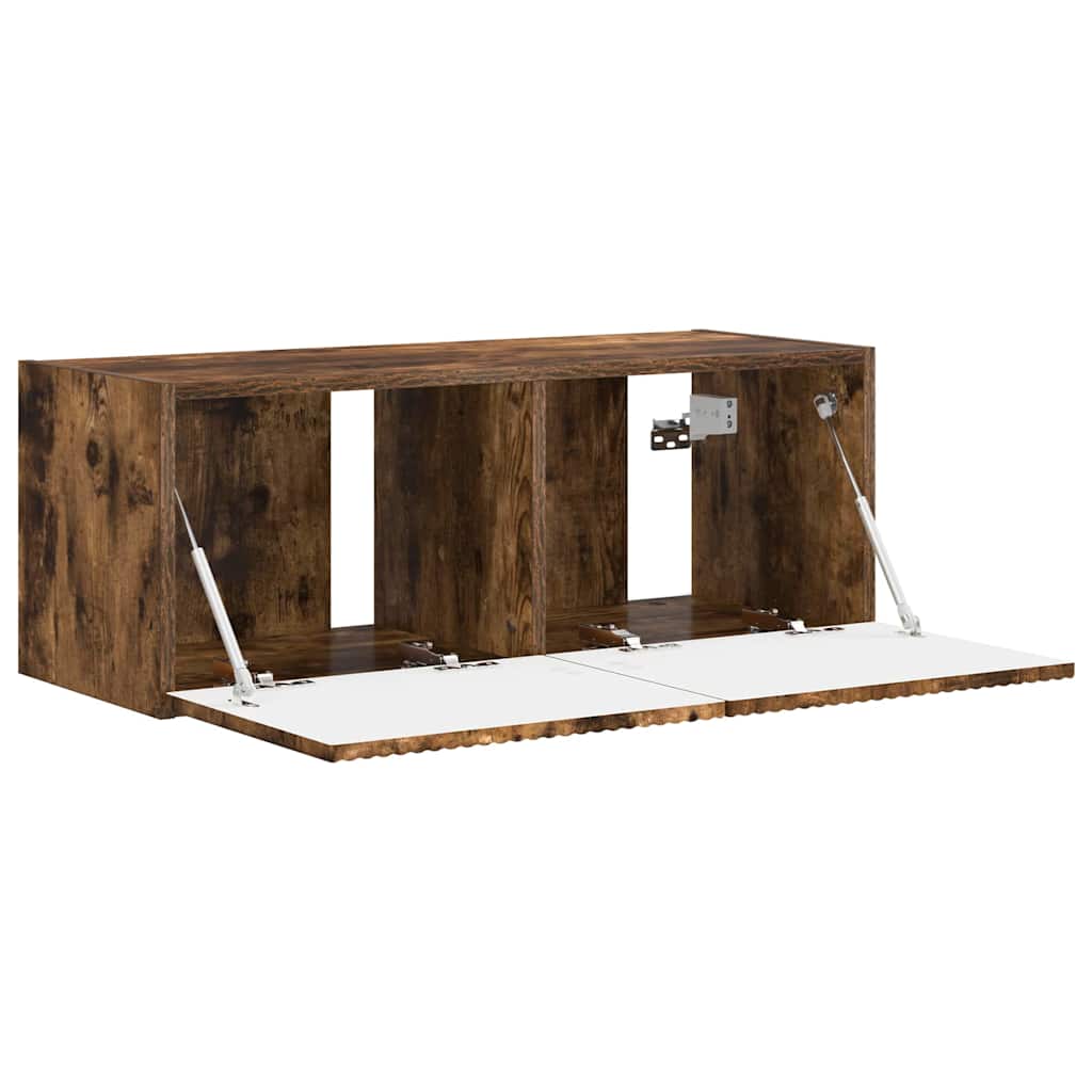 TV vægskab Røget eg 78,5 x 31 x 29,5 cm Konstrueret træ