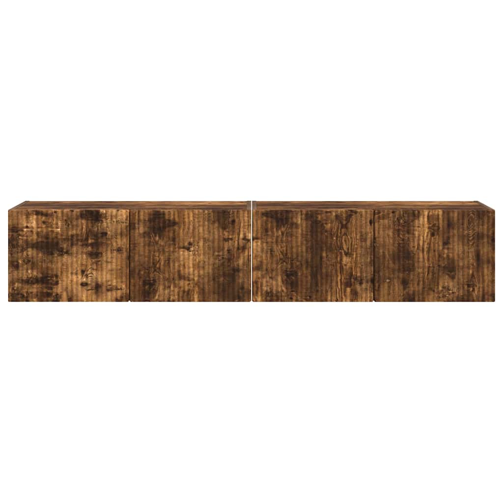 TV vægskab 2 pcs Røget eg 60 x 31 x 29.5 cm Konstrueret træ