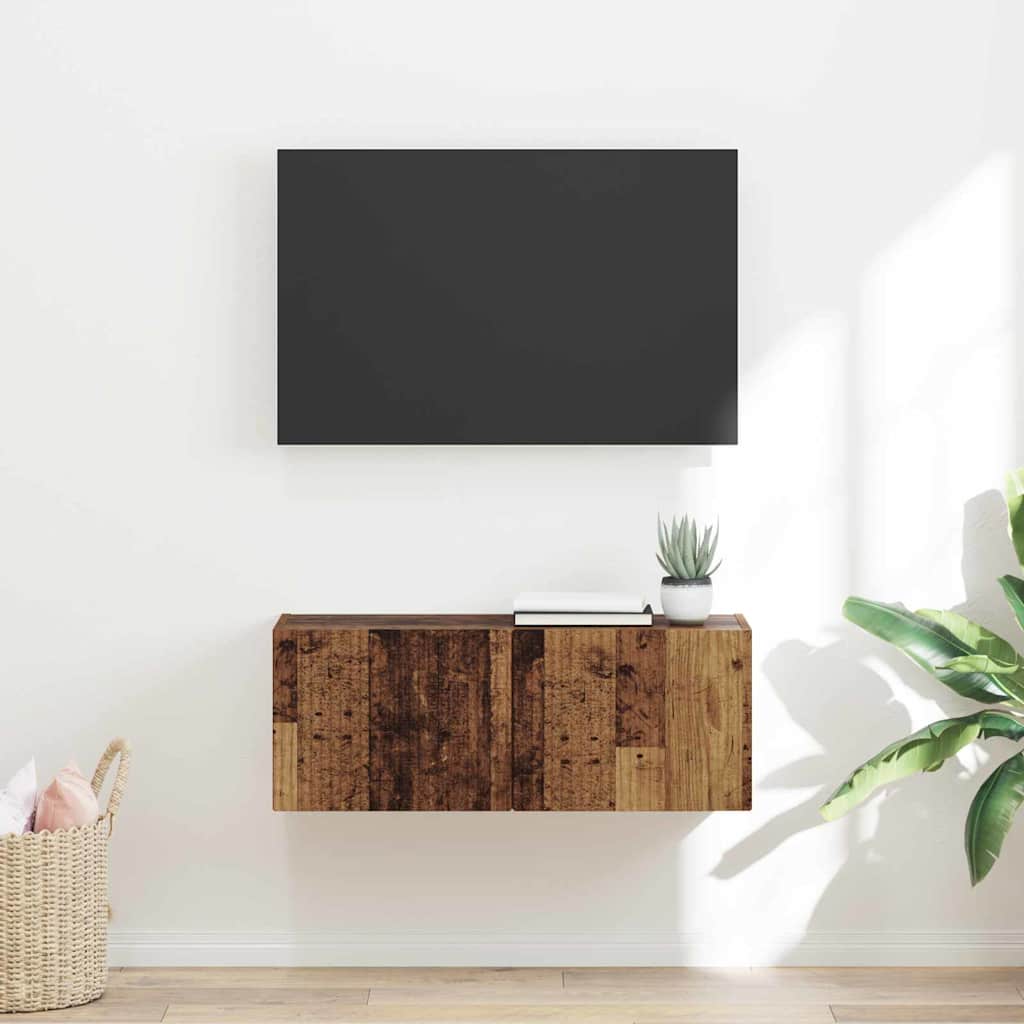 TV vægskab Gammelt træ 60 x 31 x 29.5 cm Konstrueret træ