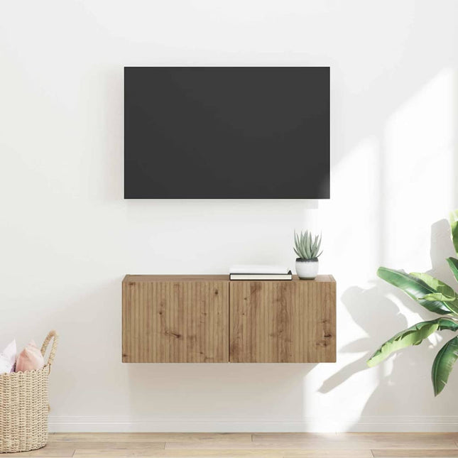 TV vægskab 78,5 x 31 x 29,5 cm Artisan eg Konstrueret træ