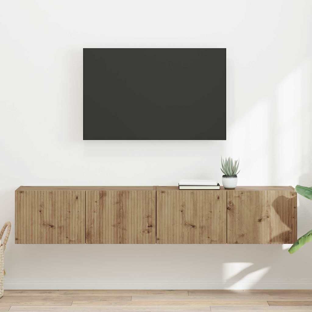 TV vægskab 2 pcs Artisan eg 60 x 31 x 29.5 cm Konstrueret træ