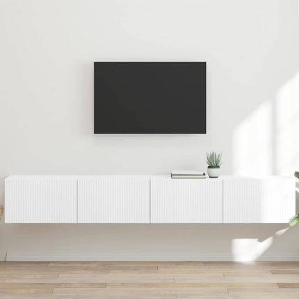TV vægskab 2 stk. Hvid Konstrueret træ