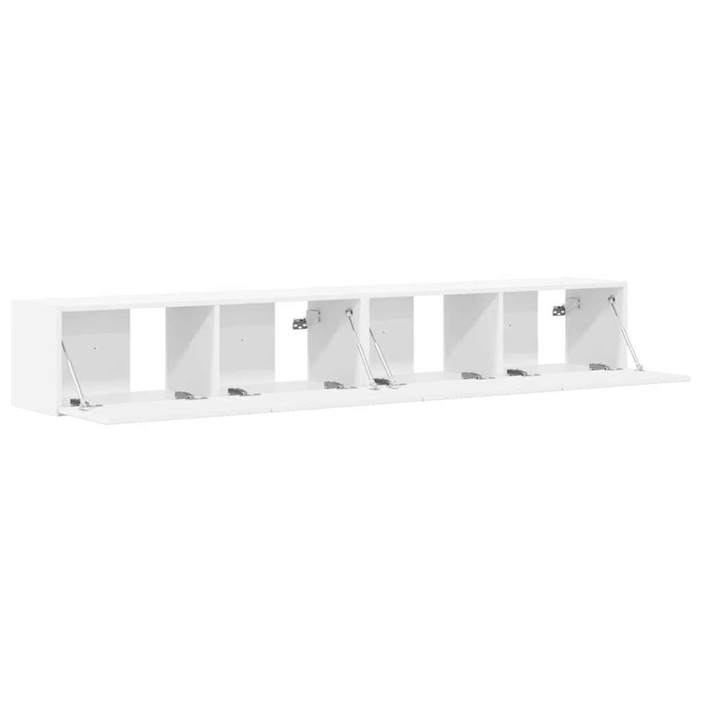 TV vægskab 2 pcs Hvid 60 x 31 x 29.5 cm Konstrueret træ