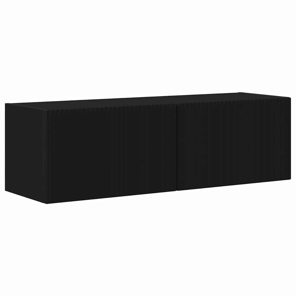 TV vægskab 2 pcs Sort 60 x 31 x 29.5 cm Konstrueret træ