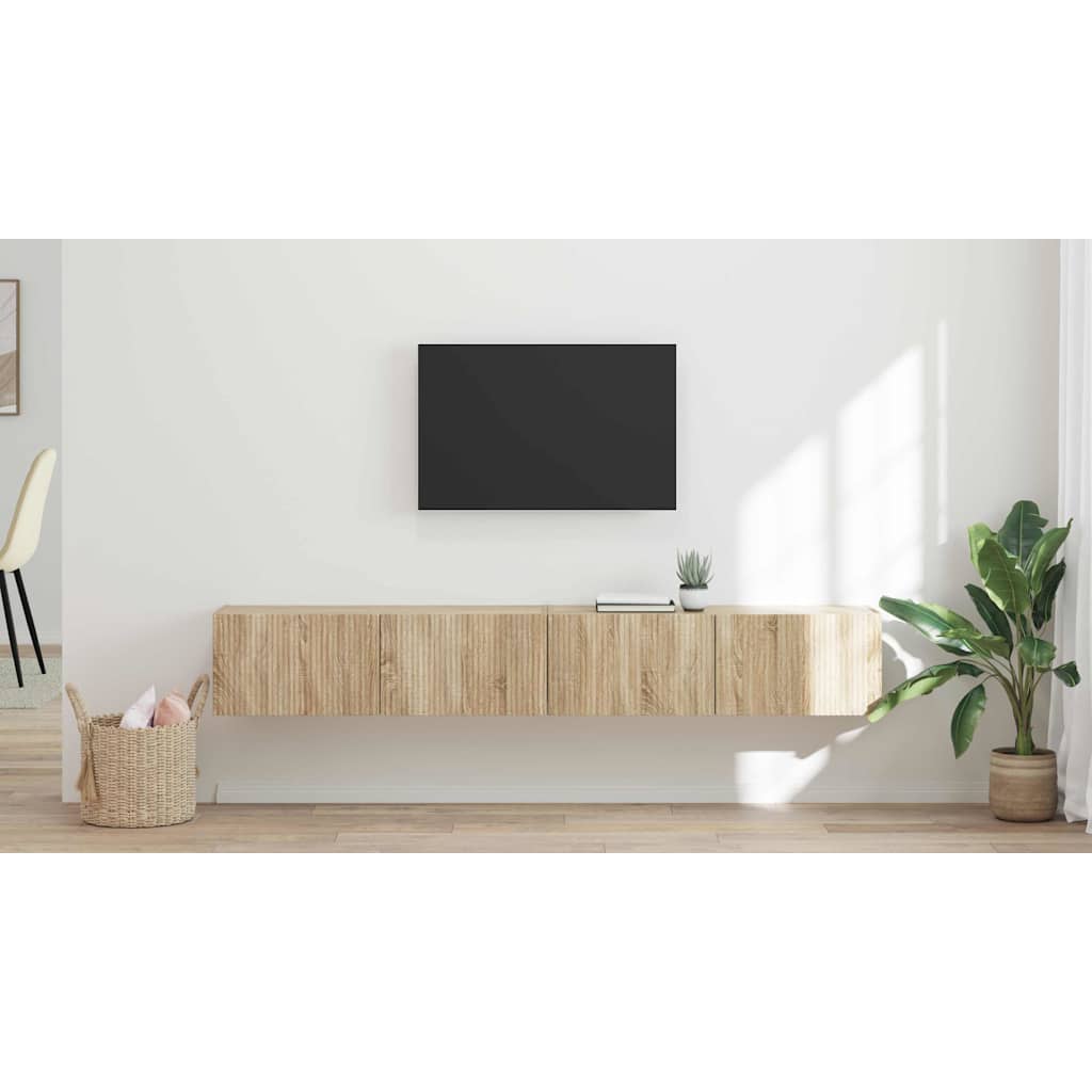 TV vægskab 2 pcs Sonoma 98 x 31 x 29,5 cm Konstrueret træ