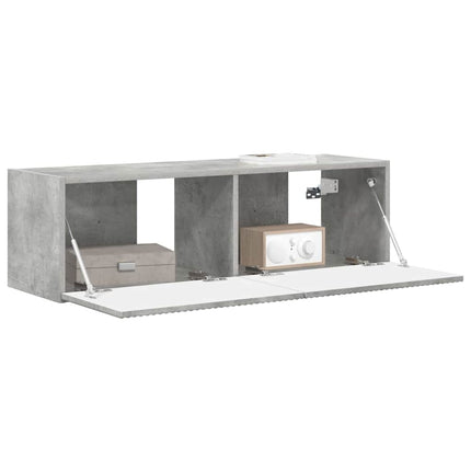 TV vægskab Vægmonteret Beton 98 x 31 x 29,5 cm Konstrueret træ