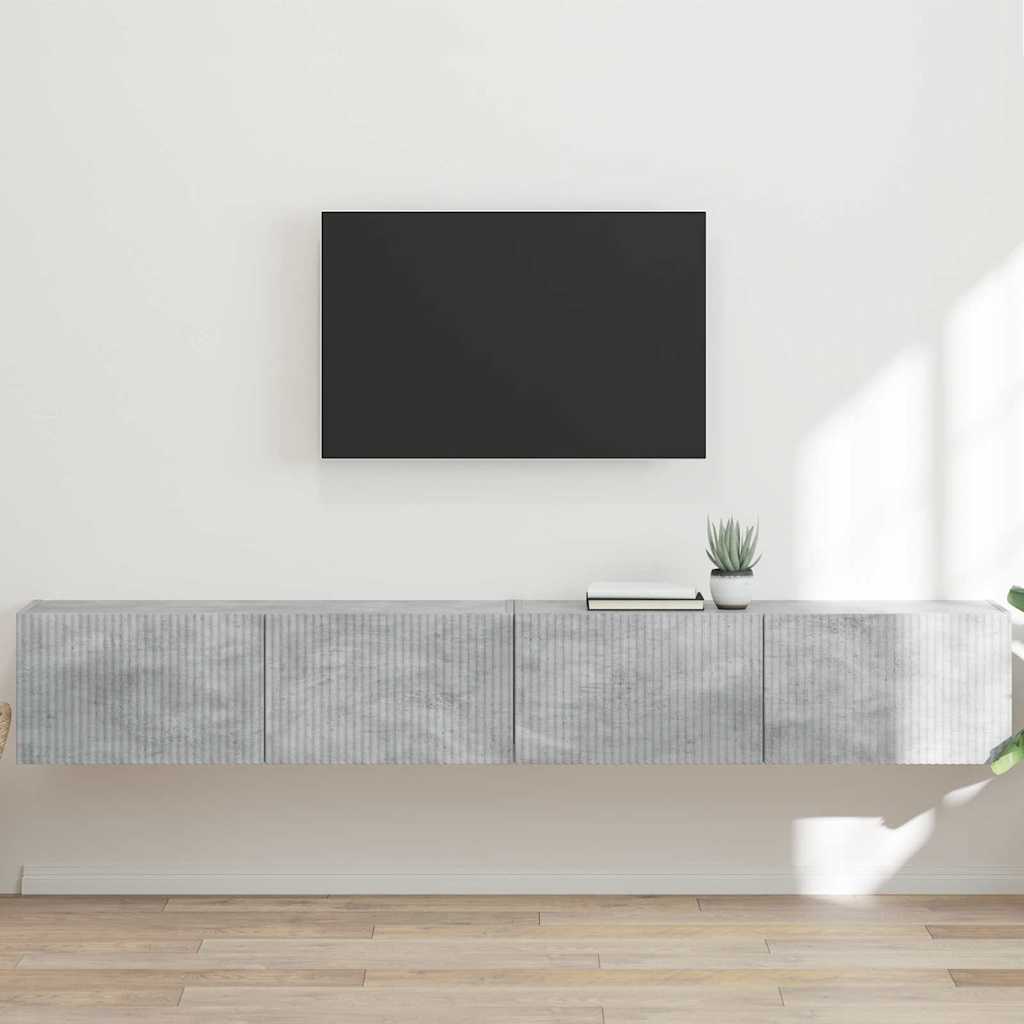TV vægskab 2 pcs Beton 60 x 31 x 29.5 cm Konstrueret træ