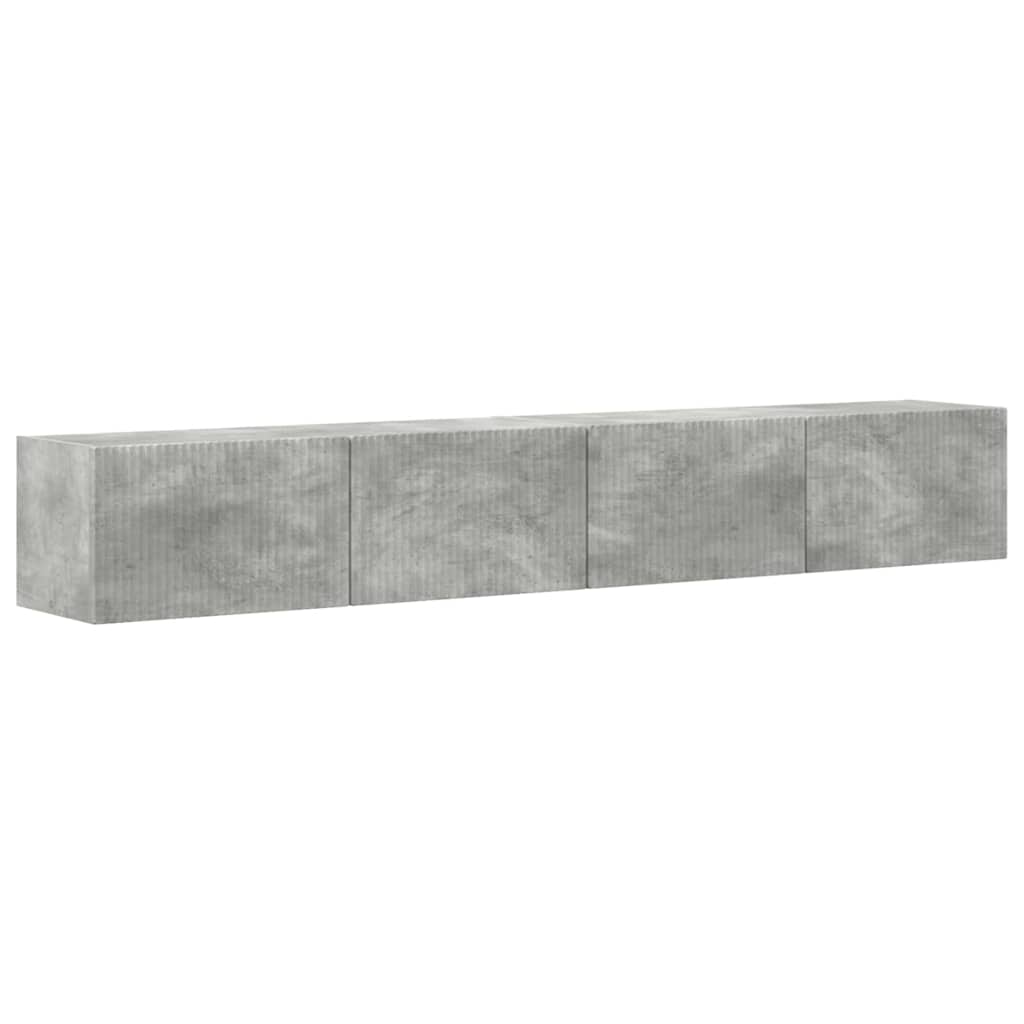 TV vægskab 2 pcs Beton 98 x 31 x 29,5 cm Konstrueret træ