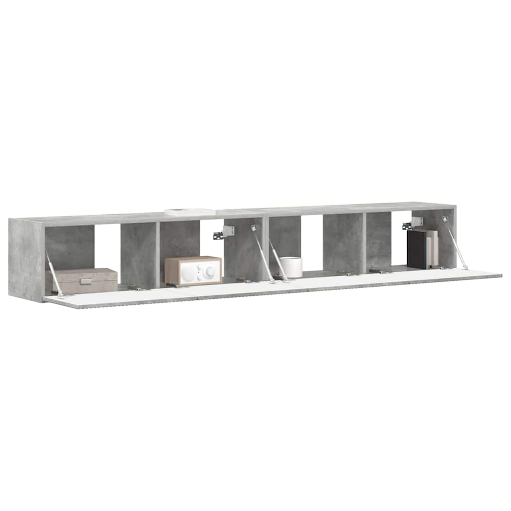 TV vægskab 2 pcs Beton 98 x 31 x 29,5 cm Konstrueret træ