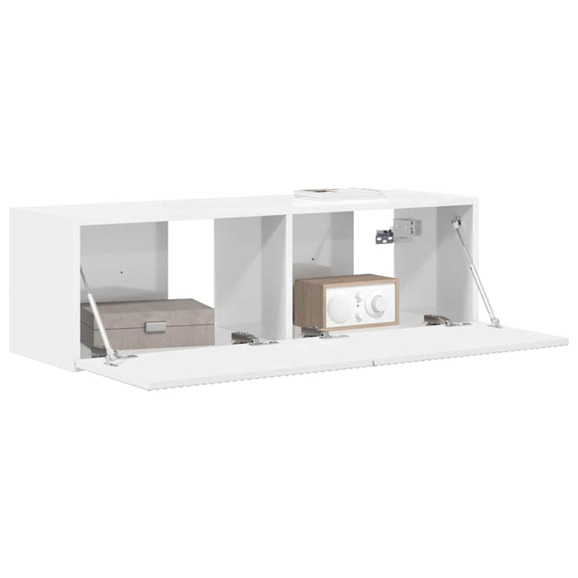 TV vægskab 98 x 31 x 29,5 cm Gloss Hvid Konstrueret træ