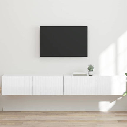 TV vægskab 2 stk. Gloss Hvid Konstrueret træ