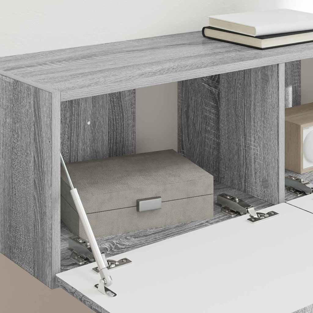 TV vægskab 2 pcs Grå Sonoma 60 x 31 x 29.5 cm Konstrueret træ