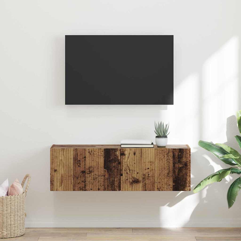 TV vægskab Gammelt træ 60 x 31 x 29.5 cm Konstrueret træ
