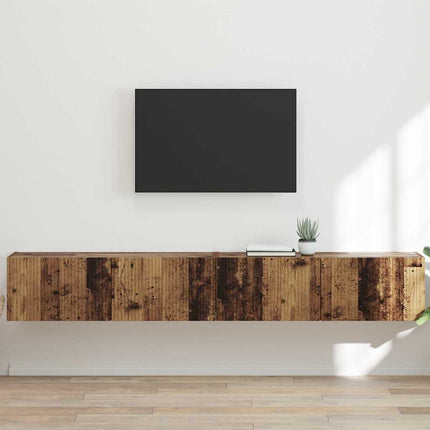TV vægskab 2 pcs Gammelt træ 98 x 31 x 29,5 cm Konstrueret træ