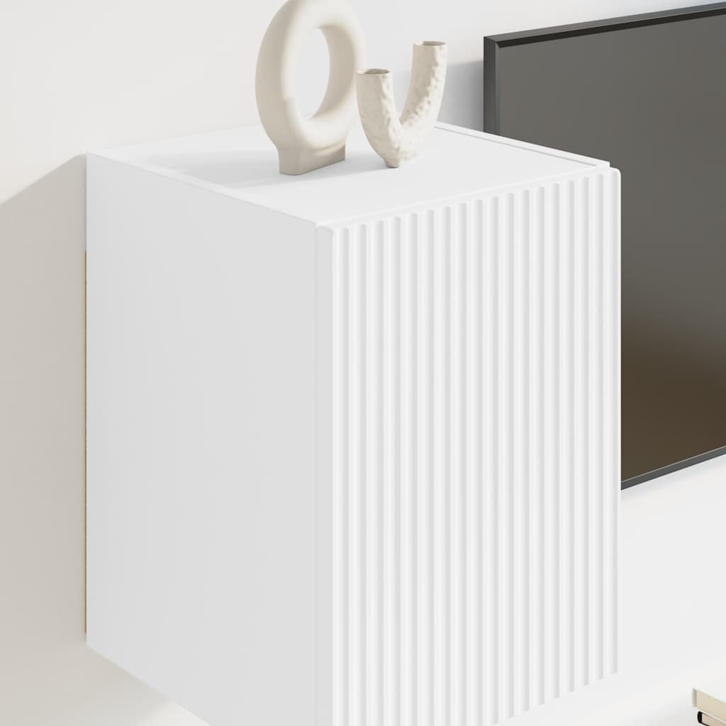 TV vægskab 2 pcs Hvid 30 x 31 x 40 cm Konstrueret træ