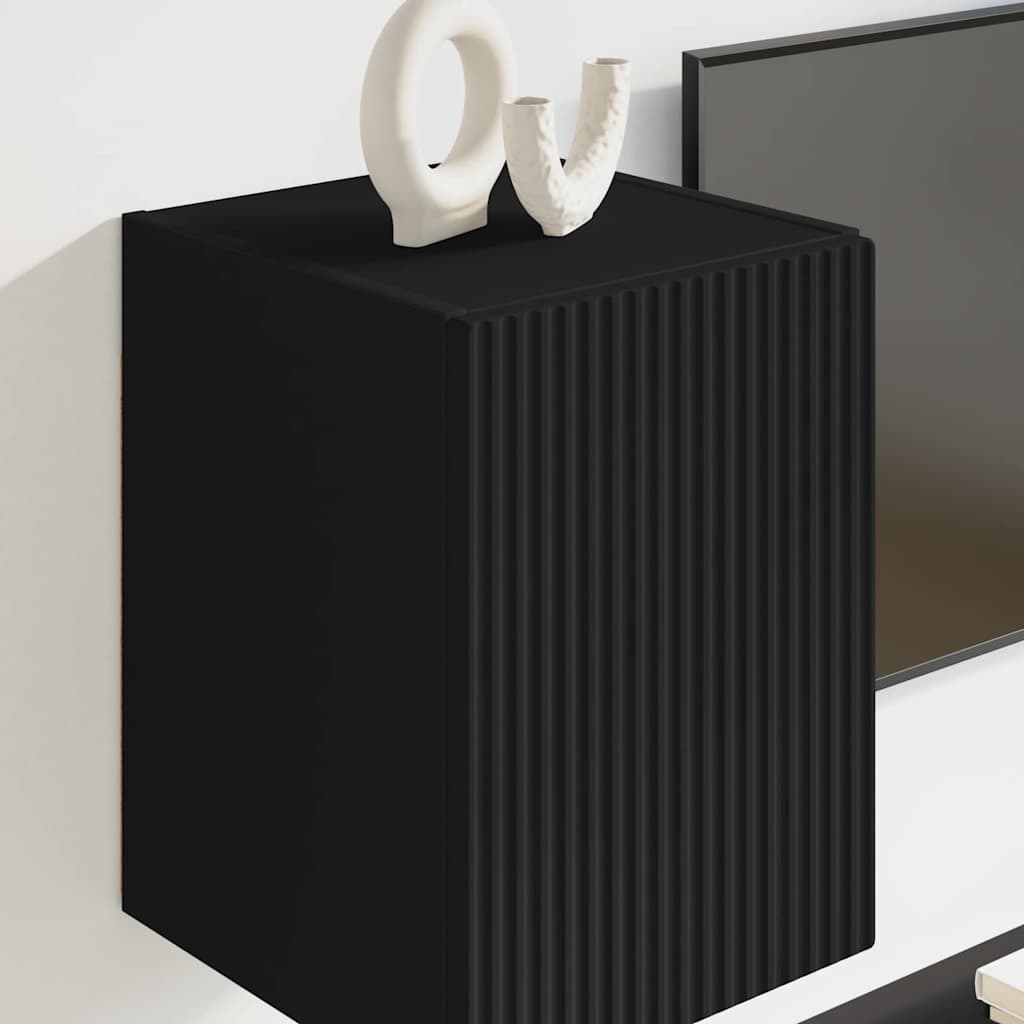 TV vægskab Vægmonteret Sort 30 x 31 x 40 cm Konstrueret træ