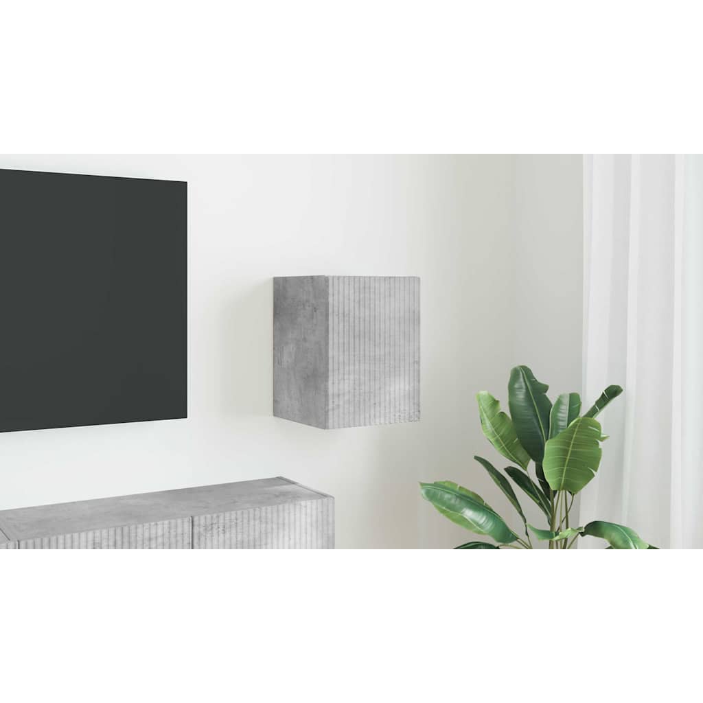 TV vægskab Vægmonteret Beton 30 x 31 x 40 cm Konstrueret træ