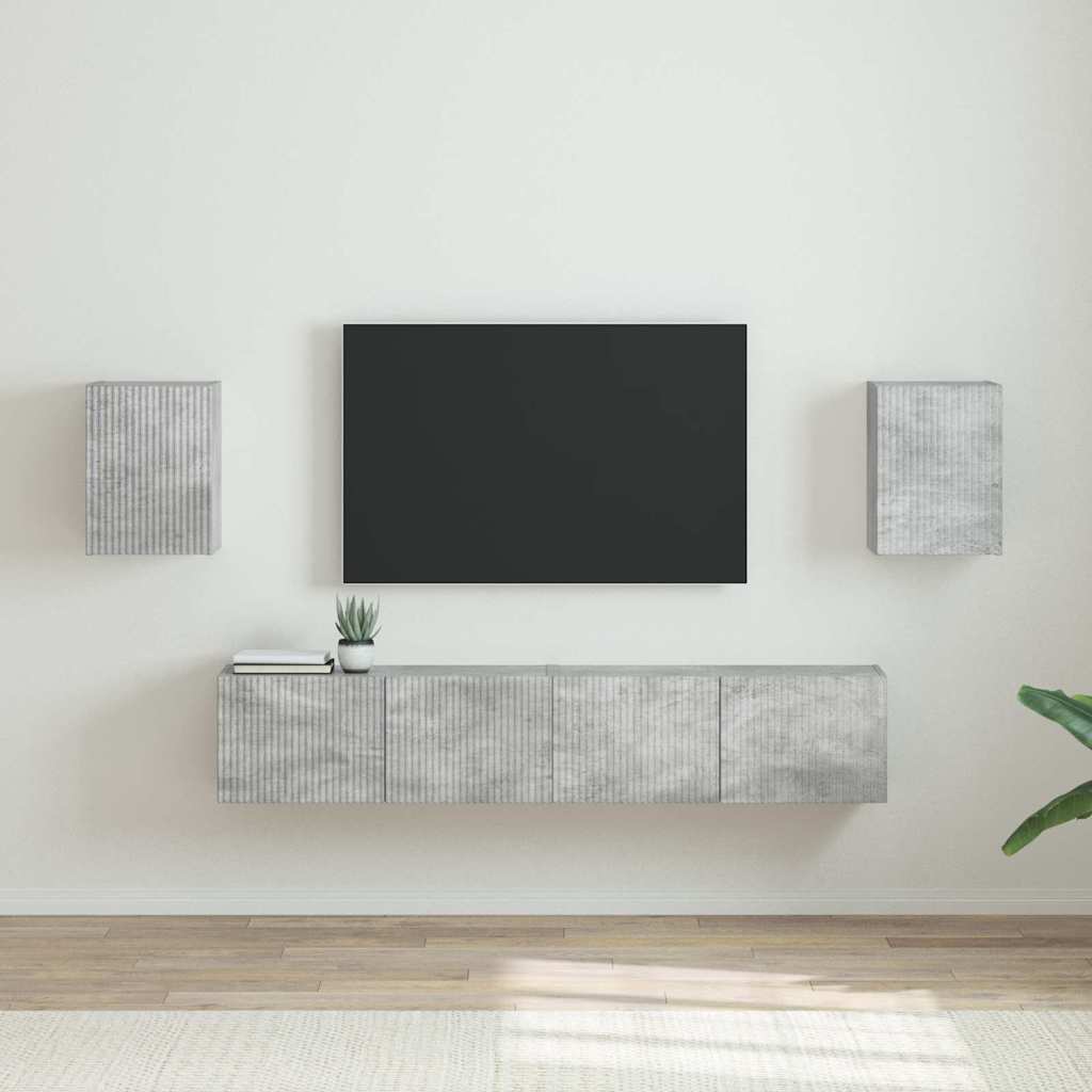 TV vægskab 2 pcs Beton 30 x 31 x 40 cm Konstrueret træ