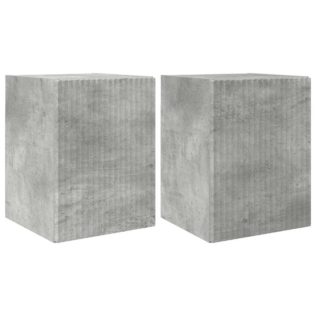 TV vægskab 2 pcs Beton 30 x 31 x 40 cm Konstrueret træ