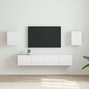 TV vægskab 2 pcs Gloss Hvid 30 x 31 x 40 cm Konstrueret træ