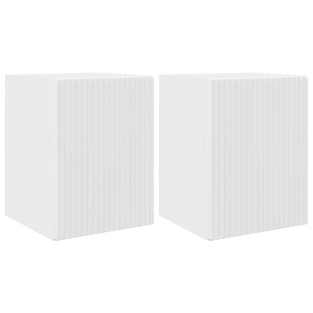 TV vægskab 2 pcs Gloss Hvid 30 x 31 x 40 cm Konstrueret træ