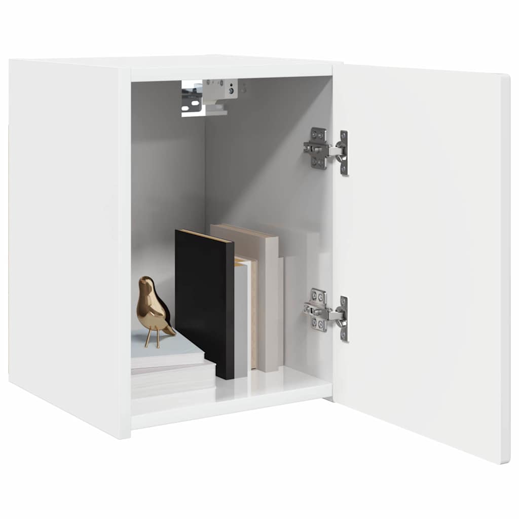 TV vægskab 2 pcs Gloss Hvid 30 x 31 x 40 cm Konstrueret træ