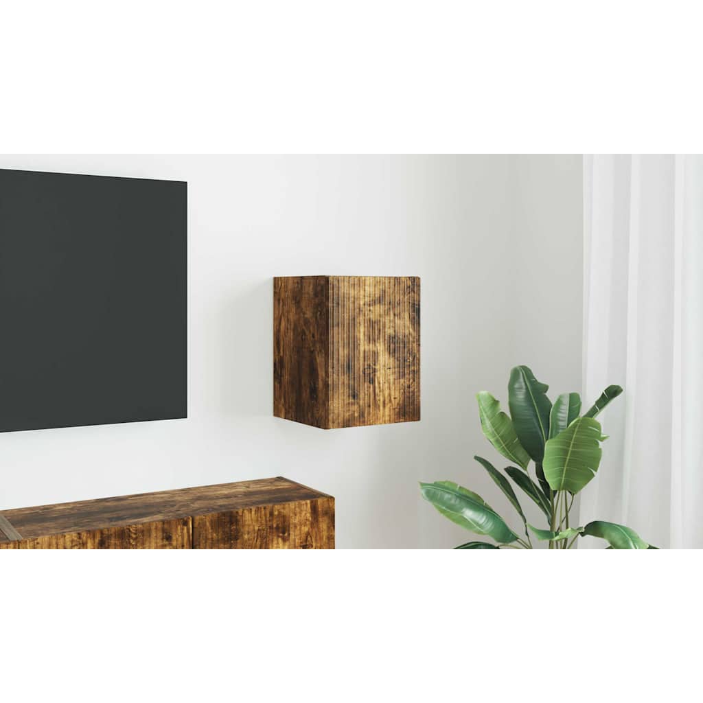 TV vægskab Vægmonteret Røget eg 30 x 31 x 40 cm Konstrueret træ